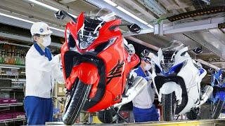 Inside Japanese Factory Building Powerful Hayabusa Bikes by Hand - Production Line