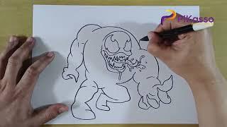 How to Draw Venom Easy in Less Than Five Minutes