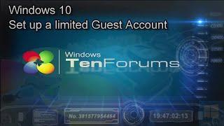 Windows 10 - Create a Guest Account in Windows 10