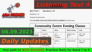 Test 4 | Community Centre Evening Classes #ieltslistening #evening classes