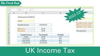 Calculate 2022-23 UK Income Tax - Using VLOOKUP In Excel