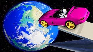 Cars Jumping From Space to Earth - BeamNG.drive