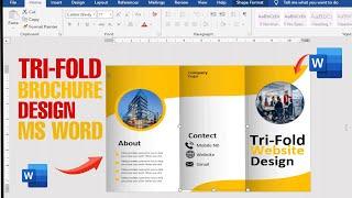 How To Make Tri-Fold Brochure Design in Ms Word Hindi Tutorial