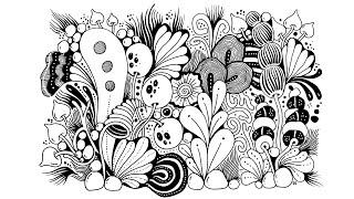 Zen Doodle Art | Relaxing and Calming Zentangle Drawing Tutorial