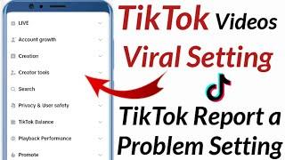 Tiktok video viral setting 2024 | Tiktok report a problem setting 2024 | Tiktok new setting 2024