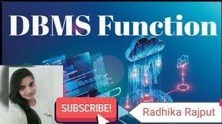 1.2 :- Functions of DBMS in Hindi|| DBMS Function||Functions of database management system||