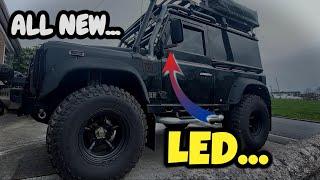 NEW OPTIMILL DOOR HINGES AND LED PUDDLE MIRROR ARMS...DEFENDER 90 Td5