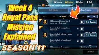 Season 11 Week 4 Royale Pass Missions Explained PUBG Mobile | Week 4 rp Missions Pubg Season 11