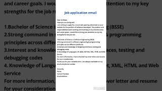 Job application email | sample mail #emailetiquette