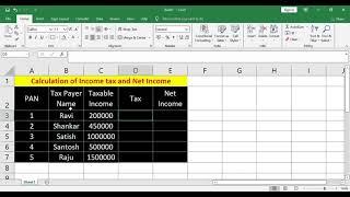 how to calculate taxable income in excel | income tax calculation in excel with formula