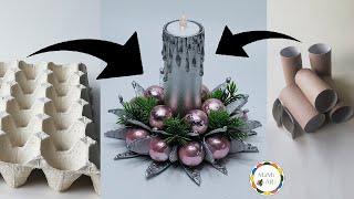 DIY Christmas Decorations with Toilet Paper Rolls and Egg Wraps