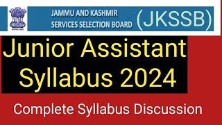 JKSSB Junior Assistant Syllabus 2024 | JKSSB Jr Assistant Syllabus new 2024 | jkssb jr assistant