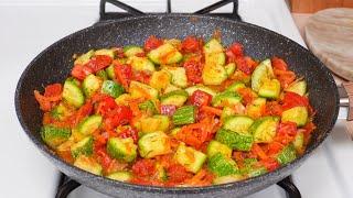 2 zucchini, 2 tomato and dinner is ready! Quick zucchini recipe! Recipe in 10 minutes!
