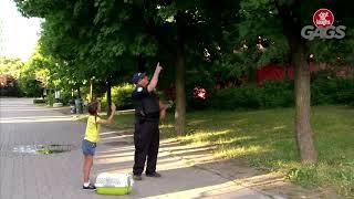 COP shoots cat off the tree PRANK.