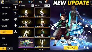 OB41 ALL FIRST LOOK COLLECTION ITEMS | FREE FIRE X DEMON SLAYER COLLECTION |OB40 ALL BUNDLE,WEAPON