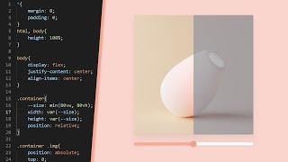 Create a image comparison slider using HTML, CSS & JS