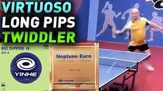 Virtuoso twiddling long pips chopper & blocker Igor Sukovatyi, Neptune Euro 1.0 mm sponge in defense