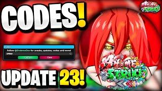 *NEW* ALL WORKING UPDATE 23 CODES FOR ANIME STRIKE SIMULATOR! ROBLOX ANIME STRIKE SIMULATOR CODES