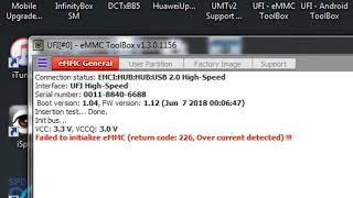 UFi Box || Failed to initialize eMMC (return code: 226, Over current detected) !!!