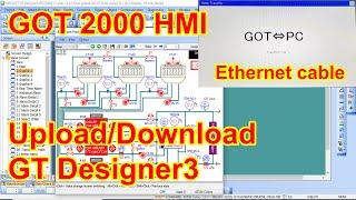 GT Designer3: Upload and Download program GOT2000 HMI by Ethernet cable - P5