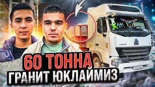 HOWO A7 билан кареердан 60тонна гранит тош юкладик, бу шунчалик кучли мошинами ? #16