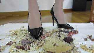 crush chocolate and biscuit with my Black high heels