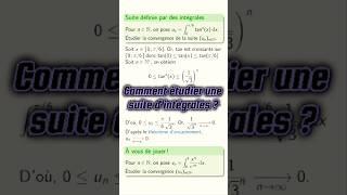 Étude d'une suite définie par des intégrales #cpge #maths #mpsi #pcsi #suite #integrales