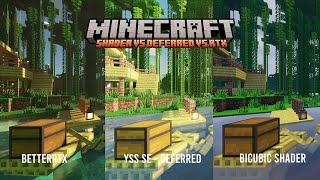 Minecraft Bedrock Vanilla vs Shaders vs Deferred Technical vs Better RTX