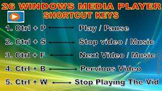 26 Window Media Player Shortcuts Keys