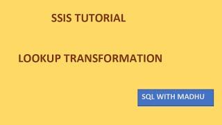 Lookup Transformation in SSIS