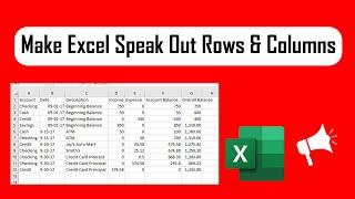 How to Speak Cells By Rows and Columns in Excel