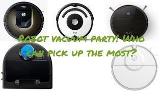 Robot vacuum party! Who can pick up the most?