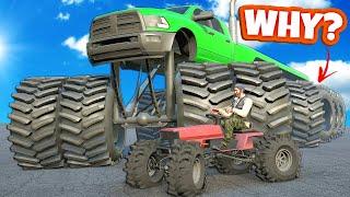 I Crushed My Friend with the WEIRDEST MONSTER TRUCK in Snowrunner Mods!