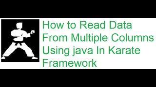 How to Read Excel Data from Multiple Columns Using java in Karate Framework