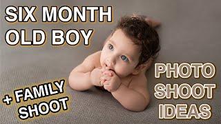 Adorable Baby Boy Photoshoot Ideas, 6 Months, Tummy Time Photography