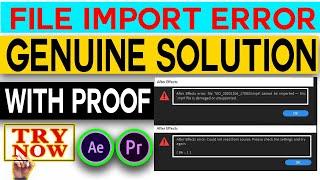 Premiere Pro: AVI or MP4 Import Issues Fix | After Effects