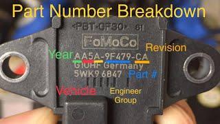 Ford Part Number explanation & Breakdown. Interchangeable parts. Map Manifold Absolute Pressure