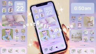 customize your iphone  iOS 15 (pastel purple theme)  / how to have an aesthetic phone