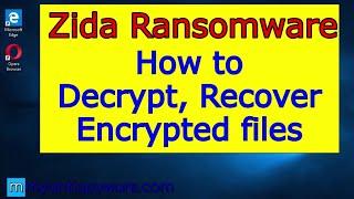 Zida ransomware virus. How to decrypt .Zida files. Zida File Recovery Guide.