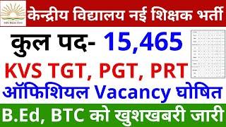 15465 KVS TGT PGT PRT Vacancy Out | KVS TGT PGT PRT Teacher Vacancy Notification Out | KVS TGT PGT