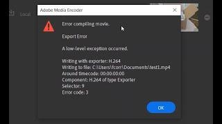 How to fix Error Compiling Movie in Adobe Premiere Rush