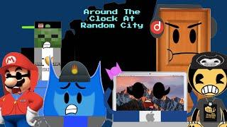 Around The Clock At Random City All Jumpscares, Deaths & Fails