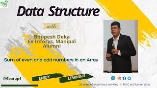 Sum of Even and Odd numbers in an Array using C programming