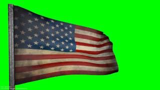 usa Flag  style 3D ANIMATION  1080p  green screen  s01r01