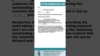 Undertaking Letter for Outstanding Payment