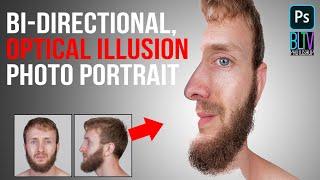 Photoshop: Create a Bi-Directional, OPTICAL ILLUSION, Photo Portrait.