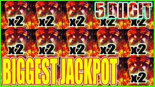 We Hit The BIGGEST JACKPOT Ever on High Limit Tiki Fire Lightning Link Slot