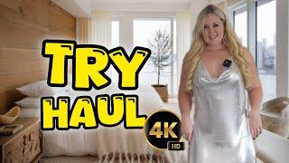 [4K] 2025 Transparent Try On Haul | Bodysuit OUTFIT, Curvy Model Fashion, Plus Size