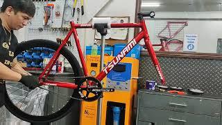 TSUNAMI SNM100 (Candy Red) Custom Fixie Build #jrspeed #docrobert #tsunamisnm100 #fixie #bike