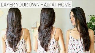 HOW I CUT & LAYER MY HAIR AT HOME » diy long layers haircut